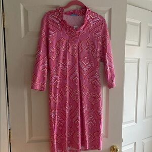 J. McLaughlin NEW Pink and Orange Long Sleeve Durham Dress Small